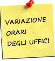 Nuovi orari apertura al pubblico degli uffici comunali dal 01/06/2019